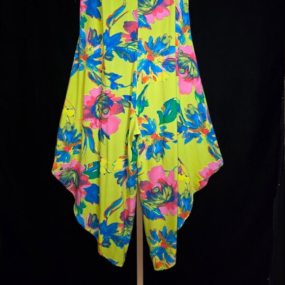 Ivy Street Big Floral Print Harem Jumpsuit L - Picture 2 of 9